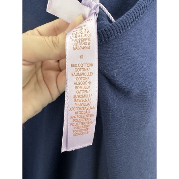 NWT Savage X Fenty Navy Blue Fleece Pull On Comfy Casual Jumpsuit Size 1X - Picture 7 of 10